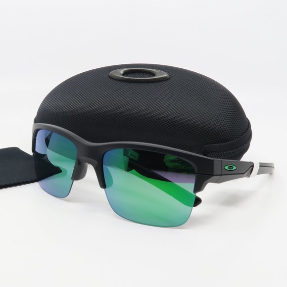OO9316-09 Oakley Matte Black/ Green THINLINK Sunglasses with case - Picture 1 of 6